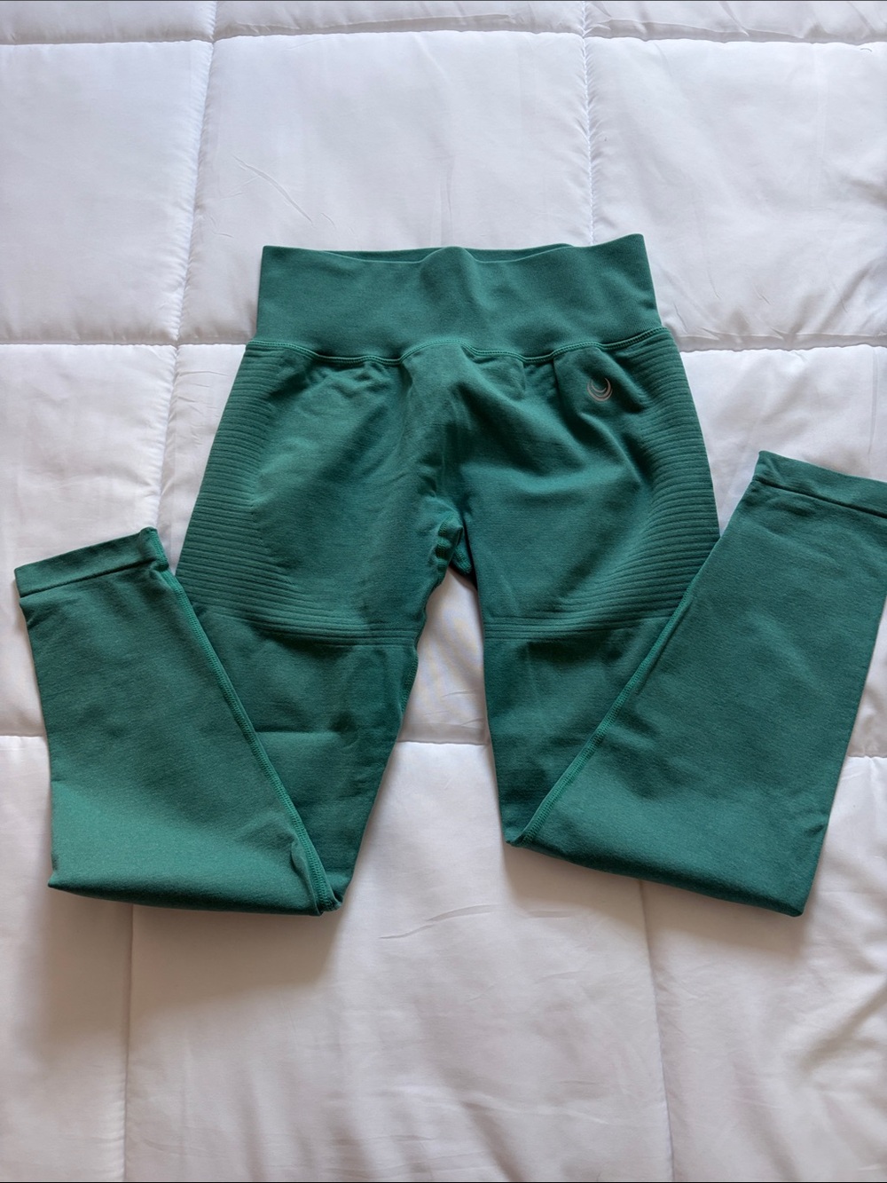 Oner Active Deep Teal High-Waist Ribbed Leggings